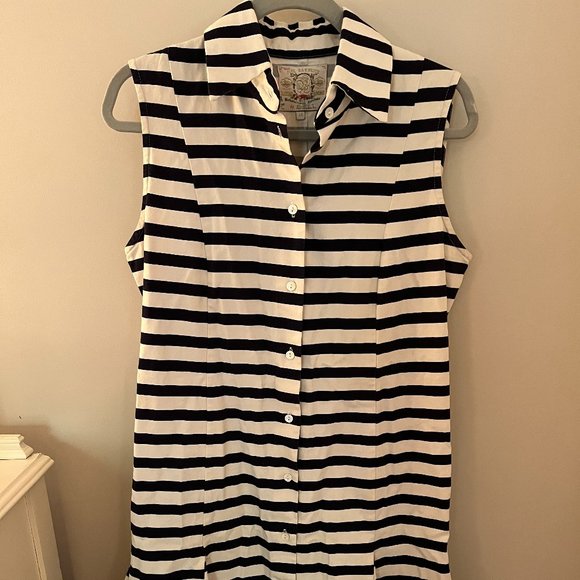 Belle Size 10 Blue and White Summer Dress - Picture 1 of 3